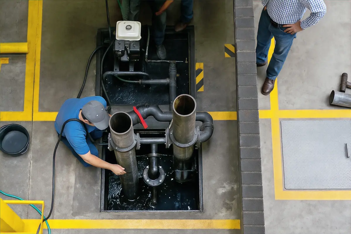 Inspección técnica de equipamiento hidráulico en una instalación